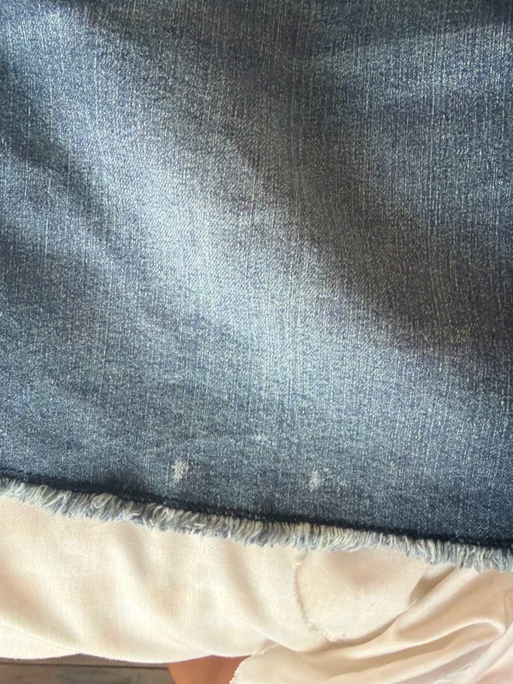 Lucky Brand Dark Blue Denim Mini Skirt with Colorful Tassel - Picture 3 of 5
